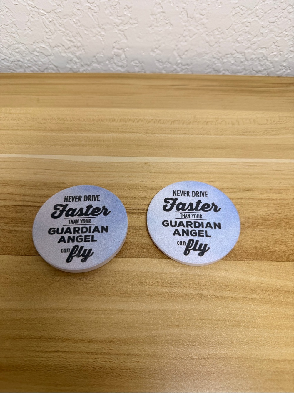 Car Absorbent Cup Holder Coasters Ceramic Lot of 2 Guardian Angel New With Tags